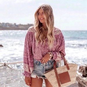 Spell Dahlia blouse in Mulberry, XS